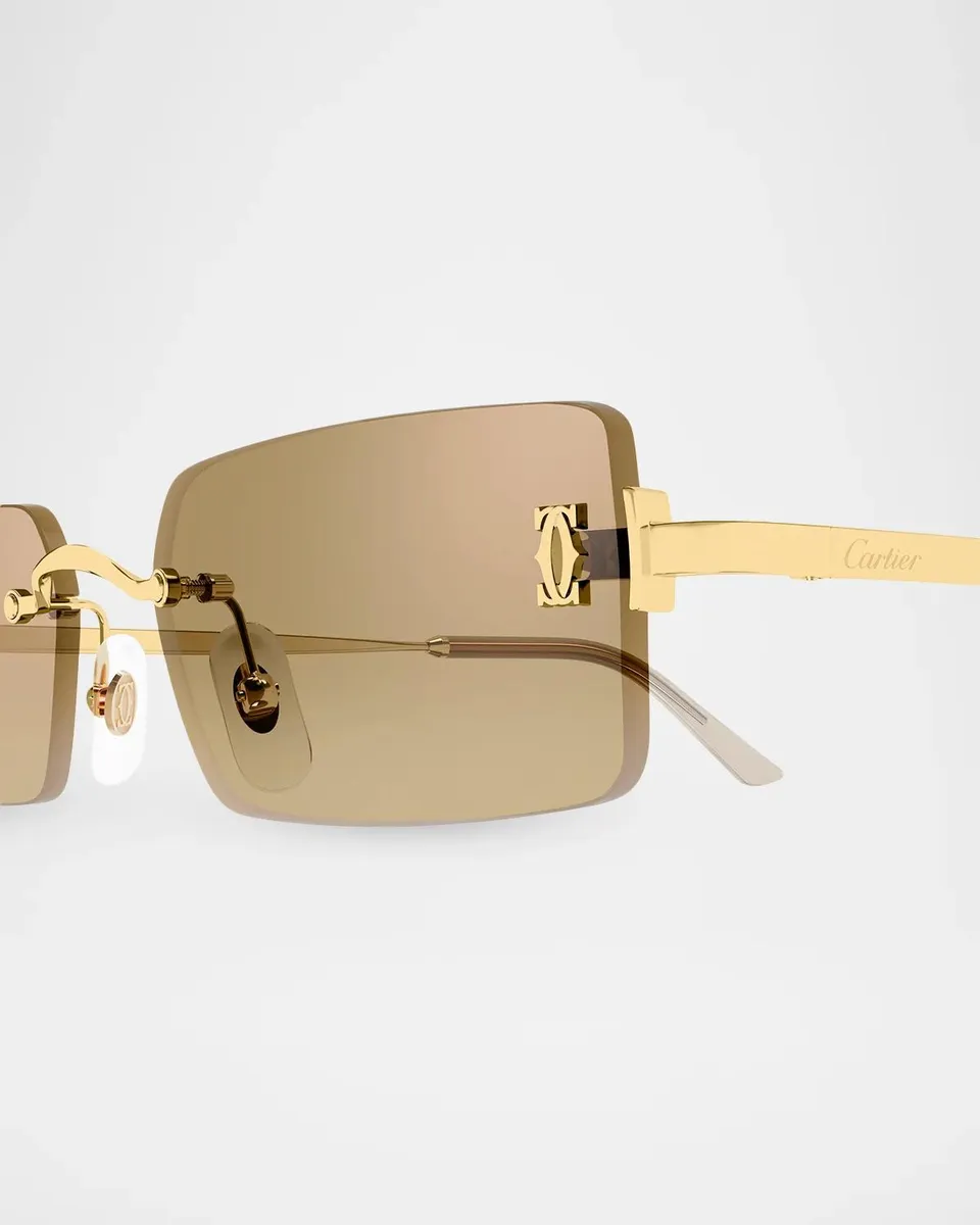 Cartier C de 54MM Rimless Rectangular Sunglasses | Thumbnail 3 Cartier C de 54MM Rimless Rectangular Sunglasses | Thumbnail 3