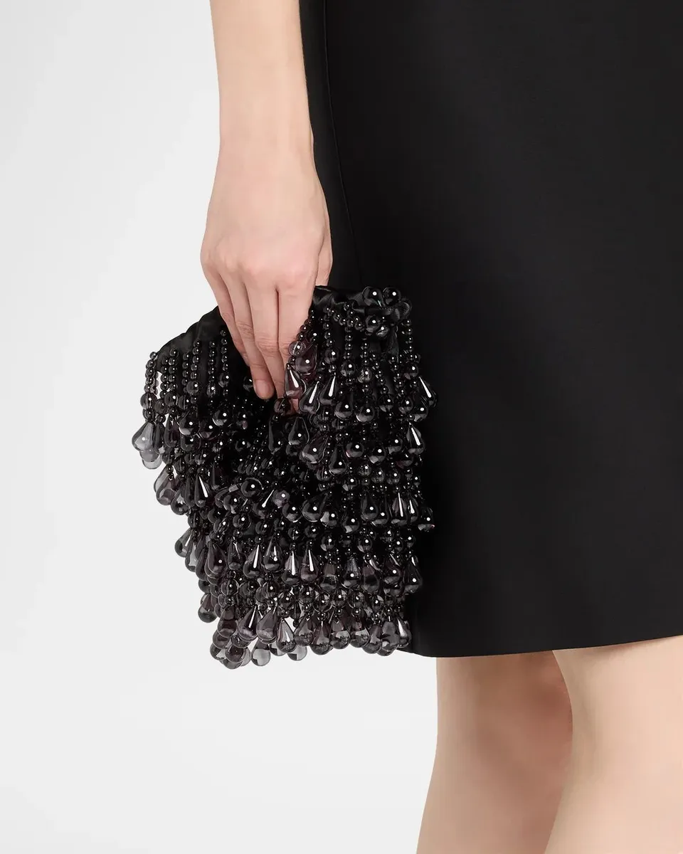 Cult Gaia Zia Bead Fringe Wristlet Pouch Bag | Thumbnail 2