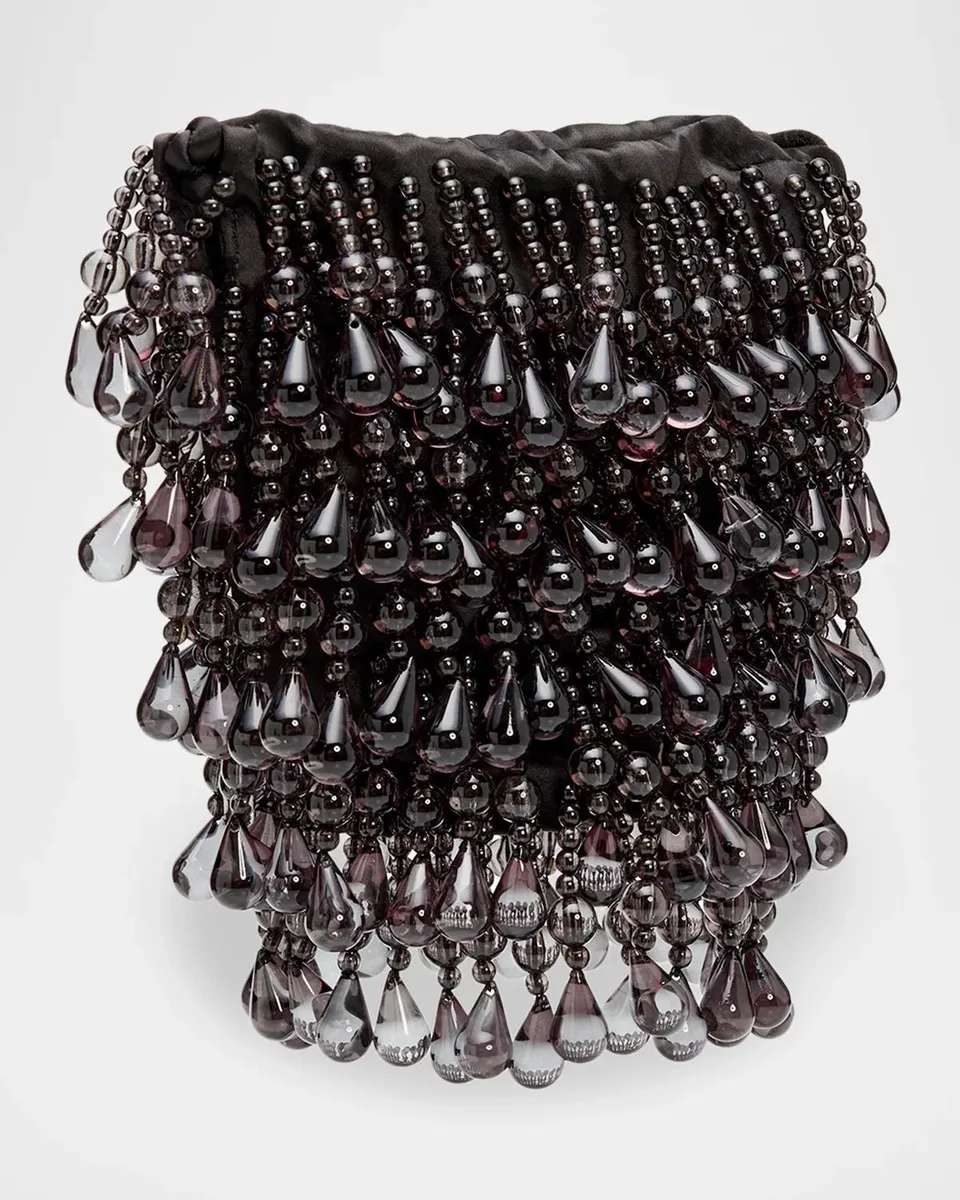 Cult Gaia Zia Bead Fringe Wristlet Pouch Bag | Thumbnail 3