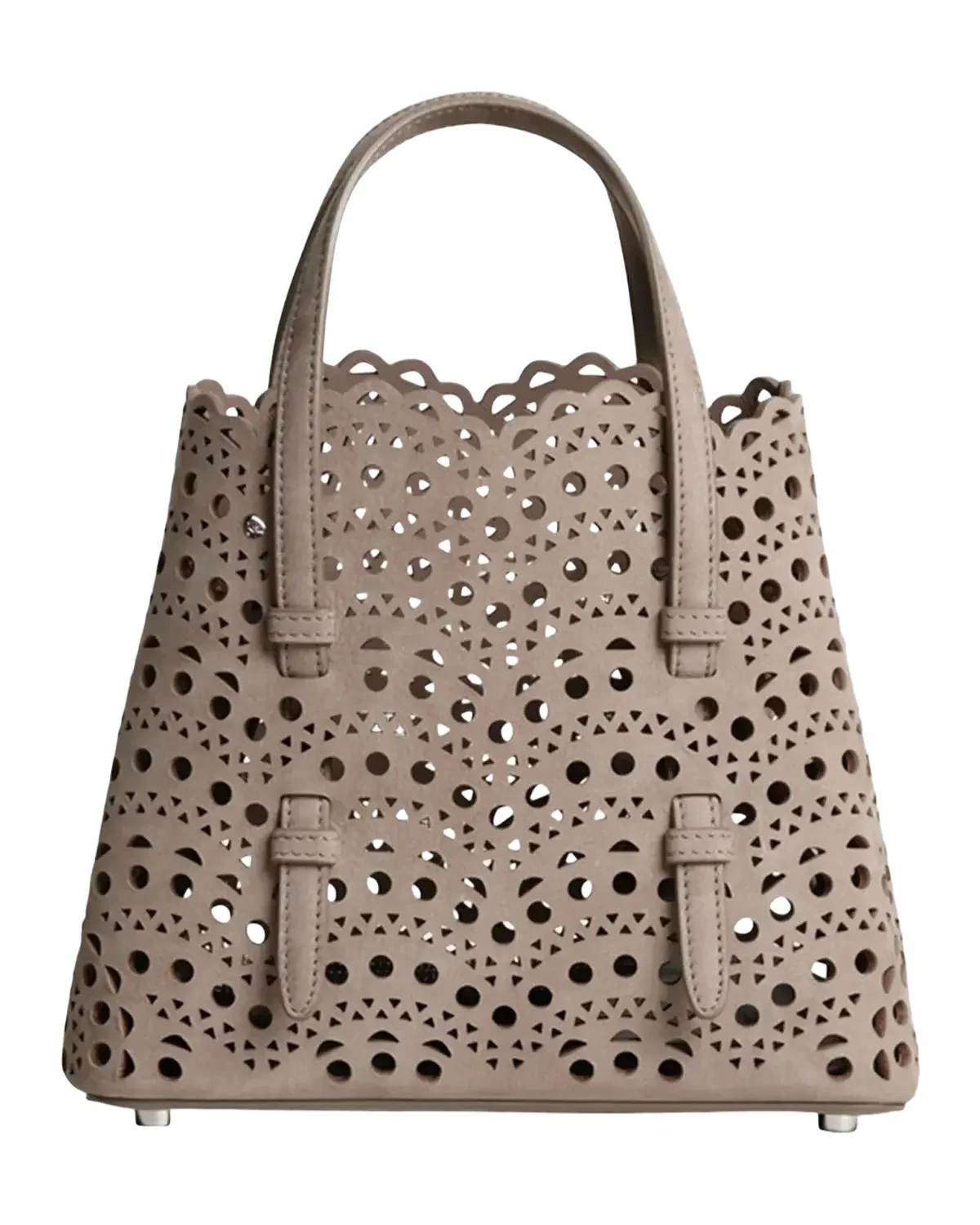 Mina 20 Top-Handle Bag in Perforated Suede Mina 20 Top-Handle Bag in Perforated Suede