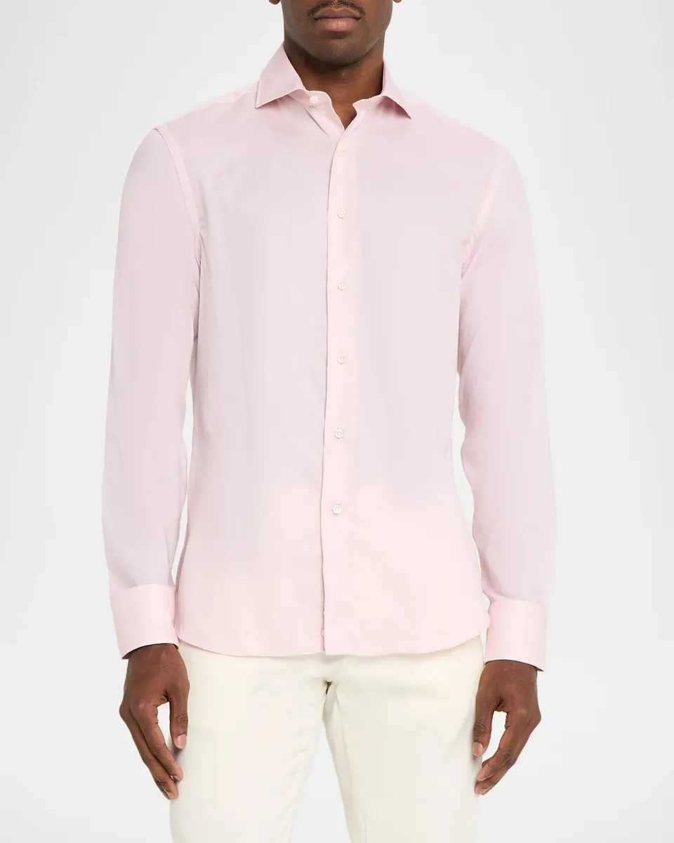 Canali Men's Textured Twill Dress Shirt | Thumbnail 4