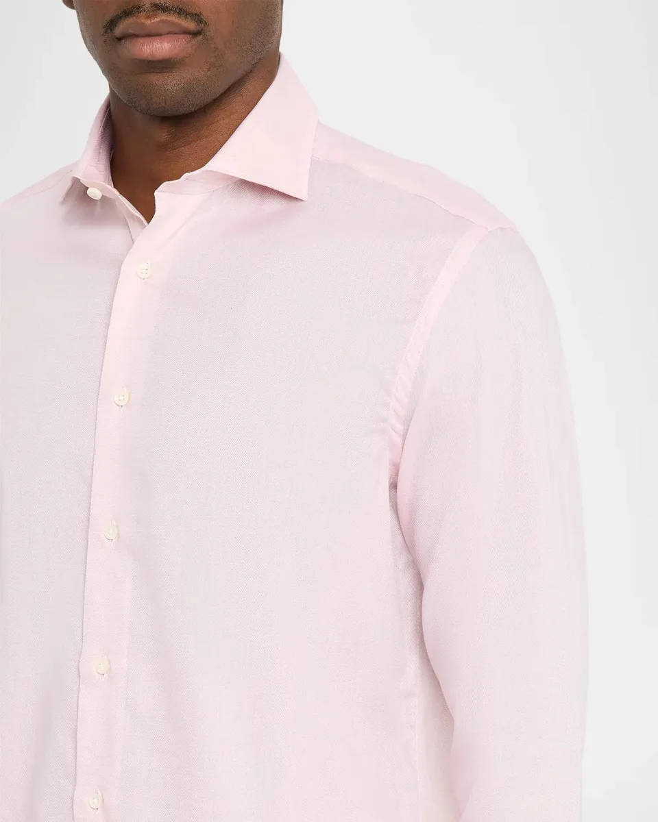 Canali Men's Textured Twill Dress Shirt | Thumbnail 5