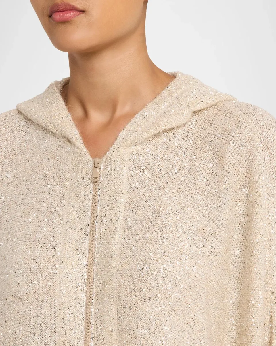 Brunello Cucinelli Shimmering Mohair-Blend Hooded Zip Cardigan | Thumbnail 5 Brunello Cucinelli Shimmering Mohair-Blend Hooded Zip Cardigan | Thumbnail 5