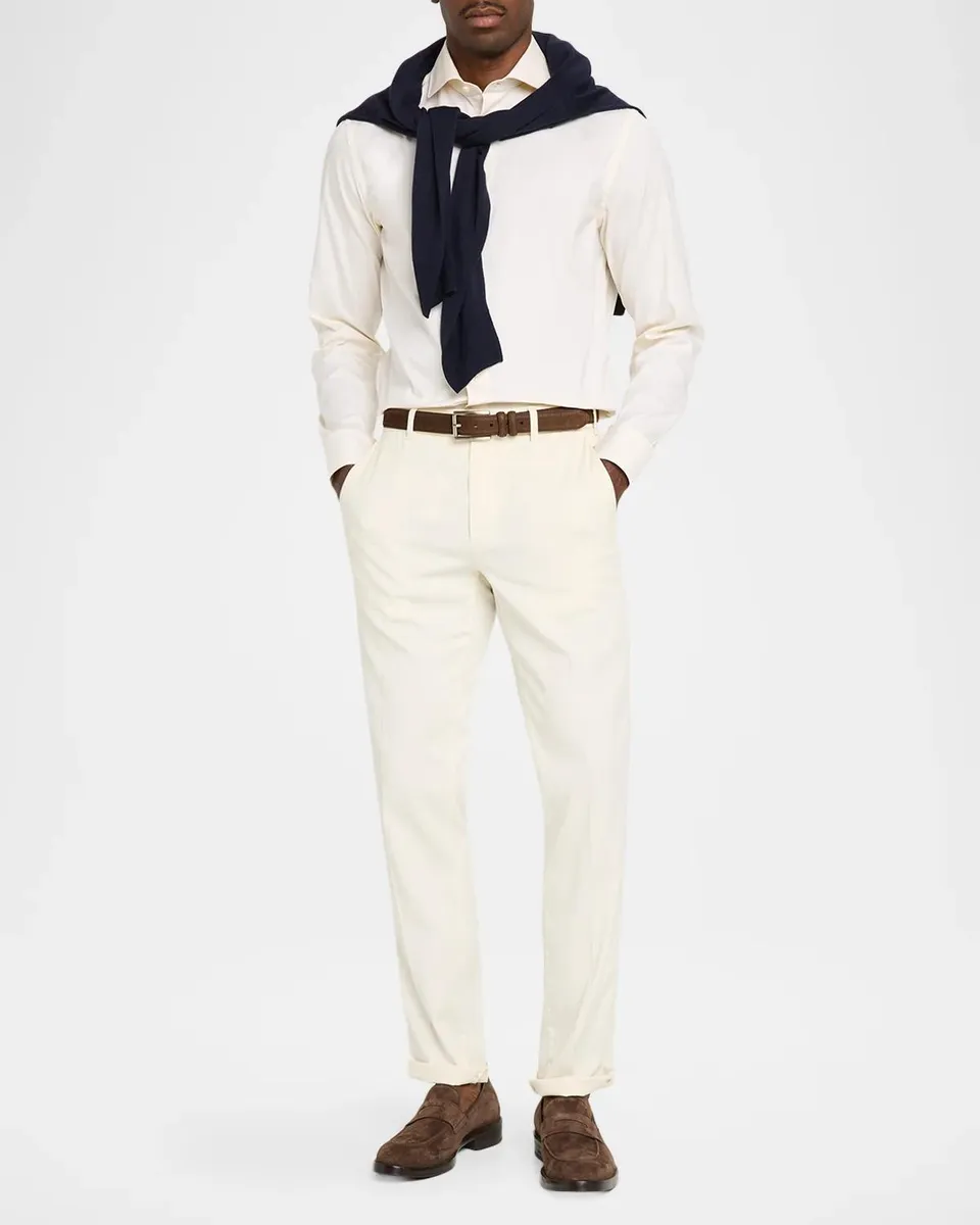 Canali Men's Cotton Pinpoint Sport Shirt | Thumbnail 2 Canali Men's Cotton Pinpoint Sport Shirt | Thumbnail 2