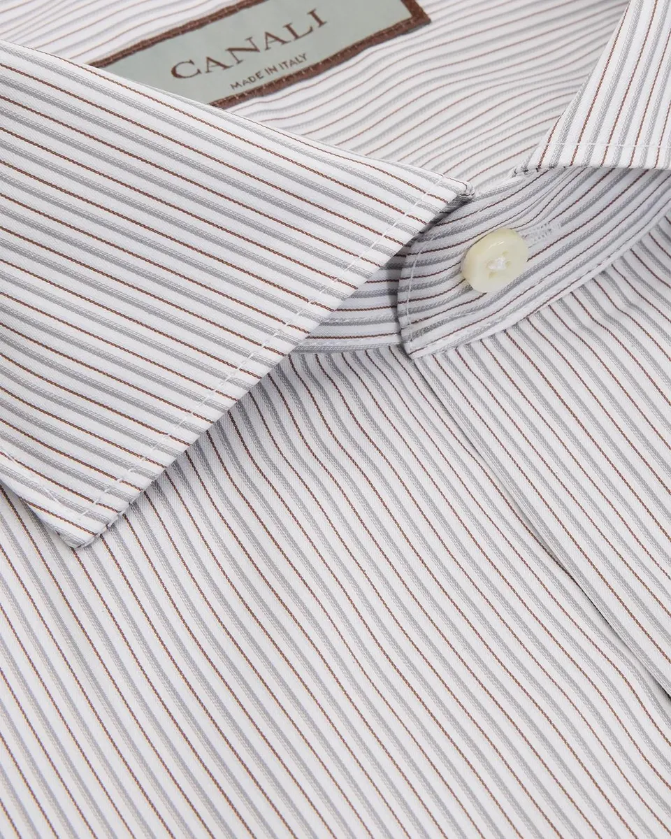Canali Men's Cotton Micro-Stripe Dress Shirt | Thumbnail 2
