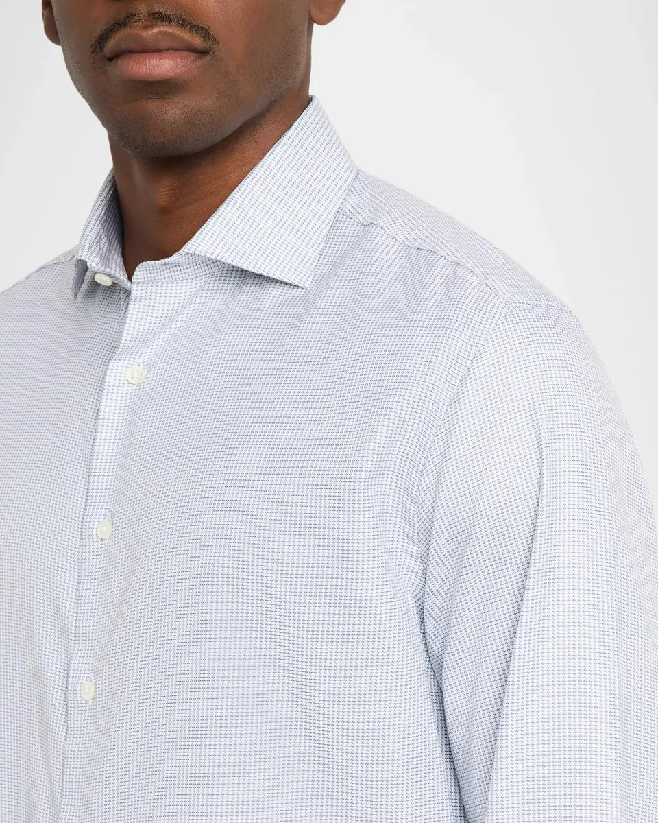 Canali Men's Micro-Check Cotton Sport Shirt | Thumbnail 5 Canali Men's Micro-Check Cotton Sport Shirt | Thumbnail 5