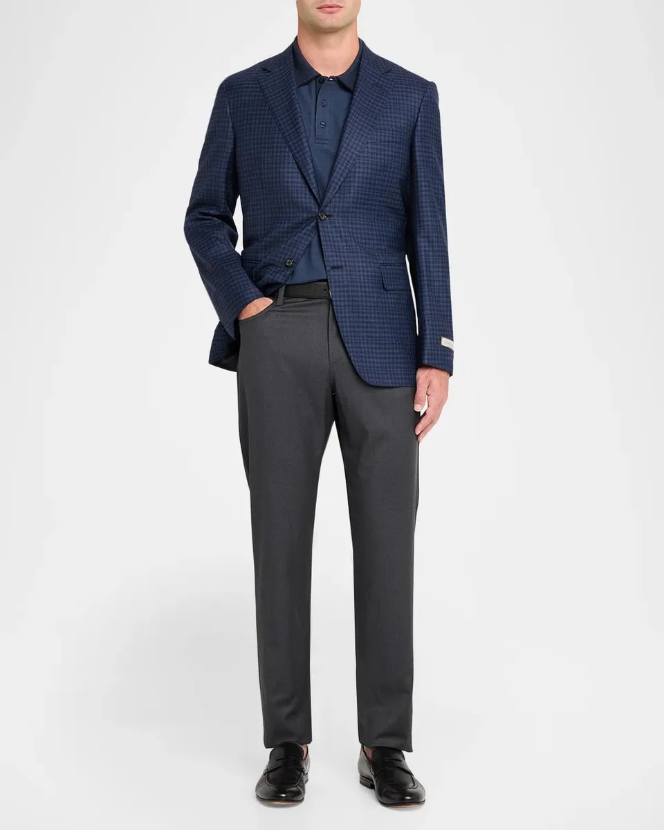 Canali Men's Cotton Pique Polo Shirt | Thumbnail 2 Canali Men's Cotton Pique Polo Shirt | Thumbnail 2