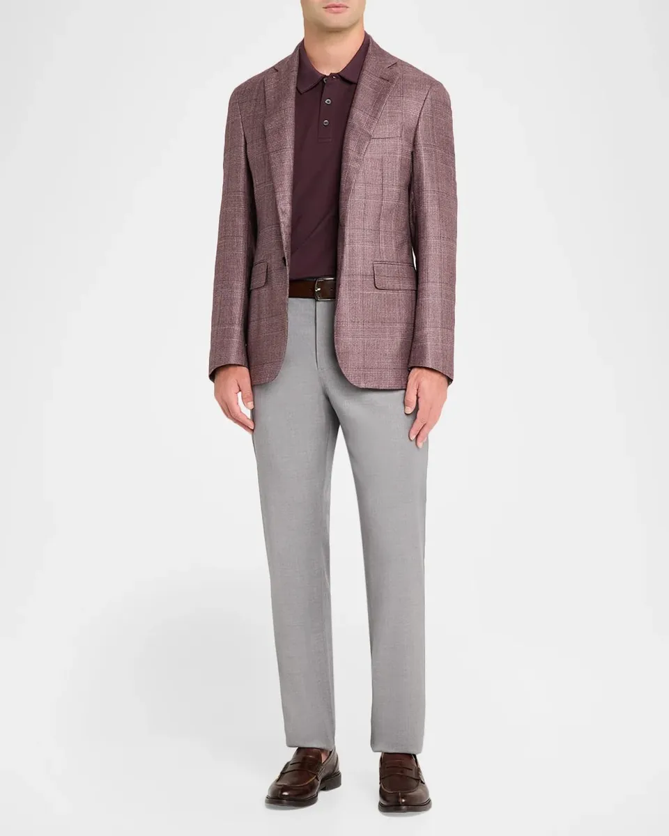 Canali Men's Cotton Pique Polo Shirt | Thumbnail 2 Canali Men's Cotton Pique Polo Shirt | Thumbnail 2