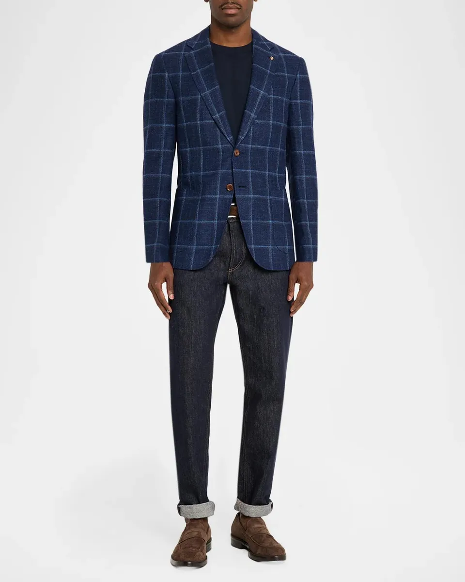 Stefano Ricci Men's Windowpane-Checked Wool-Blend Sport Coat | Thumbnail 2 Stefano Ricci Men's Windowpane-Checked Wool-Blend Sport Coat | Thumbnail 2