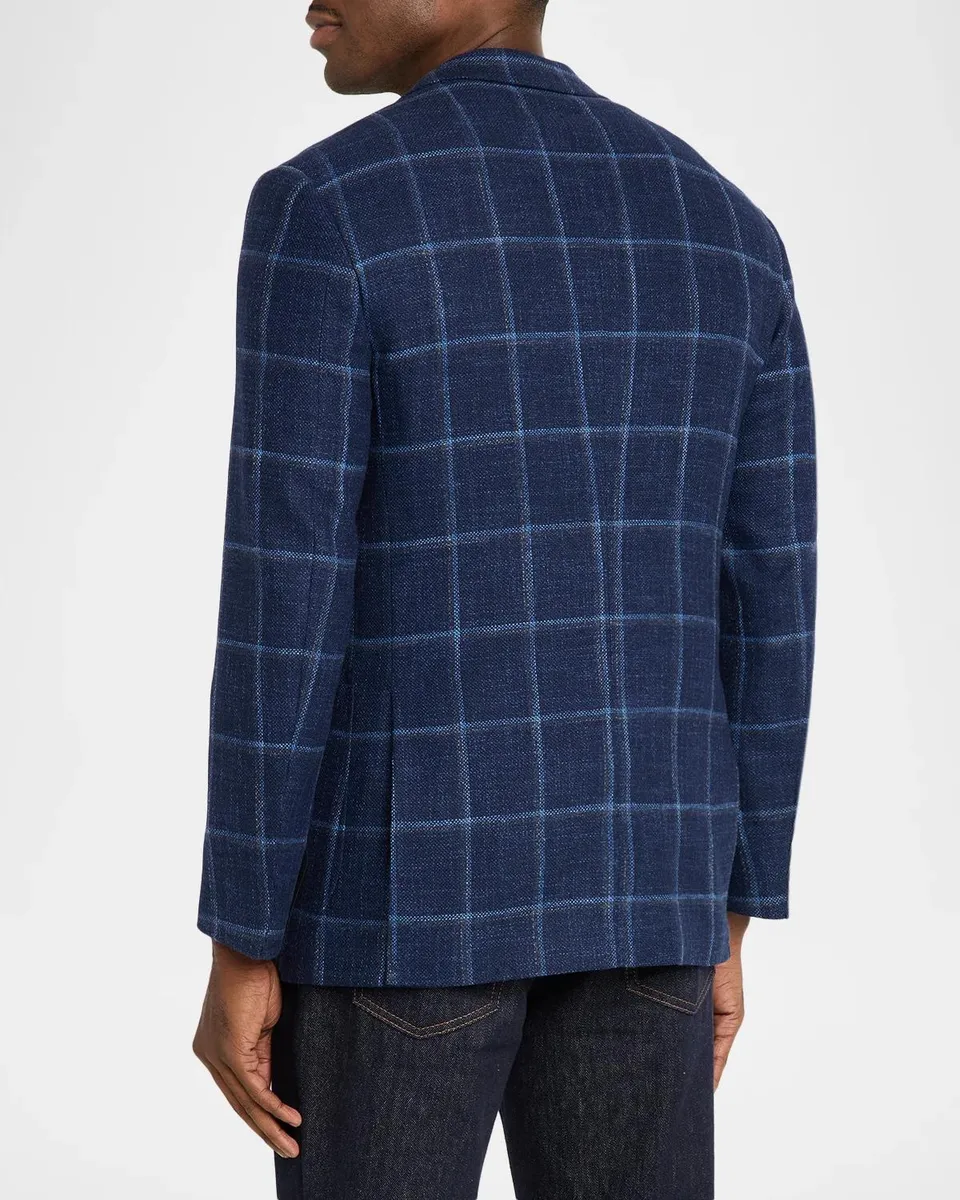Stefano Ricci Men's Windowpane-Checked Wool-Blend Sport Coat | Thumbnail 3 Stefano Ricci Men's Windowpane-Checked Wool-Blend Sport Coat | Thumbnail 3
