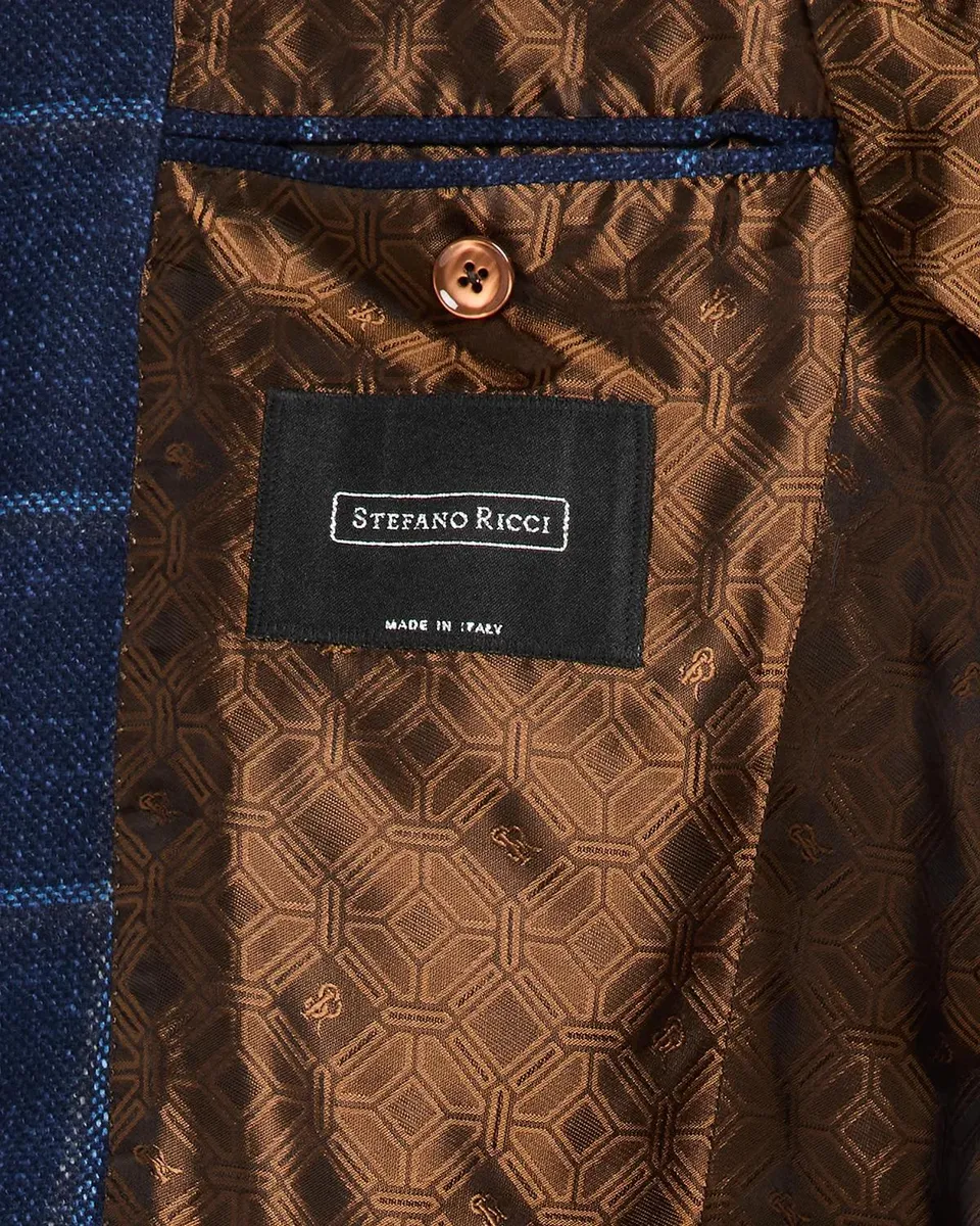 Stefano Ricci Men's Windowpane-Checked Wool-Blend Sport Coat | Thumbnail 6 Stefano Ricci Men's Windowpane-Checked Wool-Blend Sport Coat | Thumbnail 6