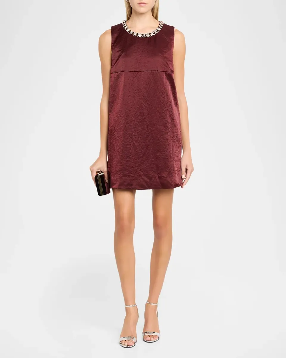 Essentiel Antwerp Katia Velvet Shift Mini Dress | Thumbnail 2 Essentiel Antwerp Katia Velvet Shift Mini Dress | Thumbnail 2