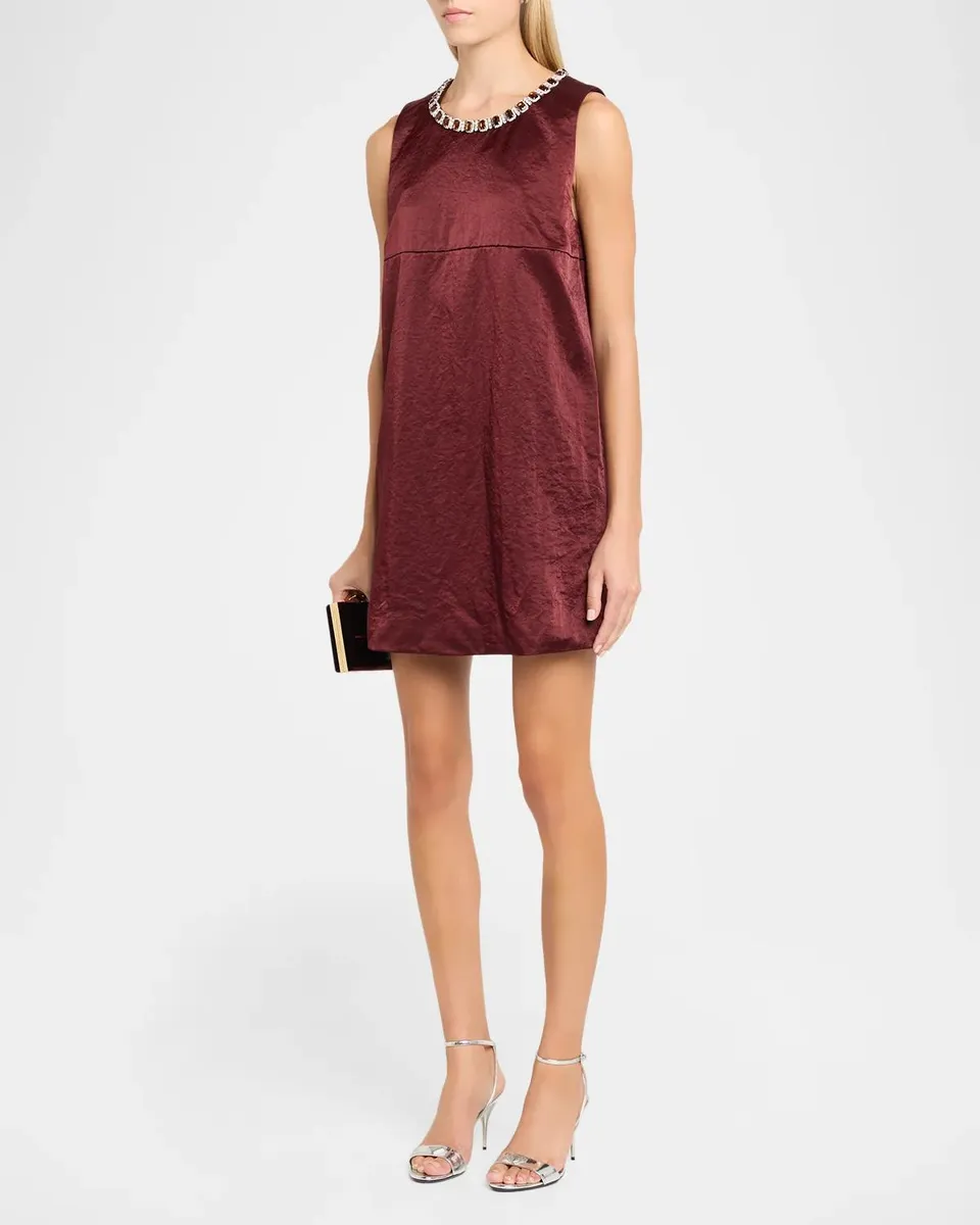 Essentiel Antwerp Katia Velvet Shift Mini Dress | Thumbnail 4 Essentiel Antwerp Katia Velvet Shift Mini Dress | Thumbnail 4