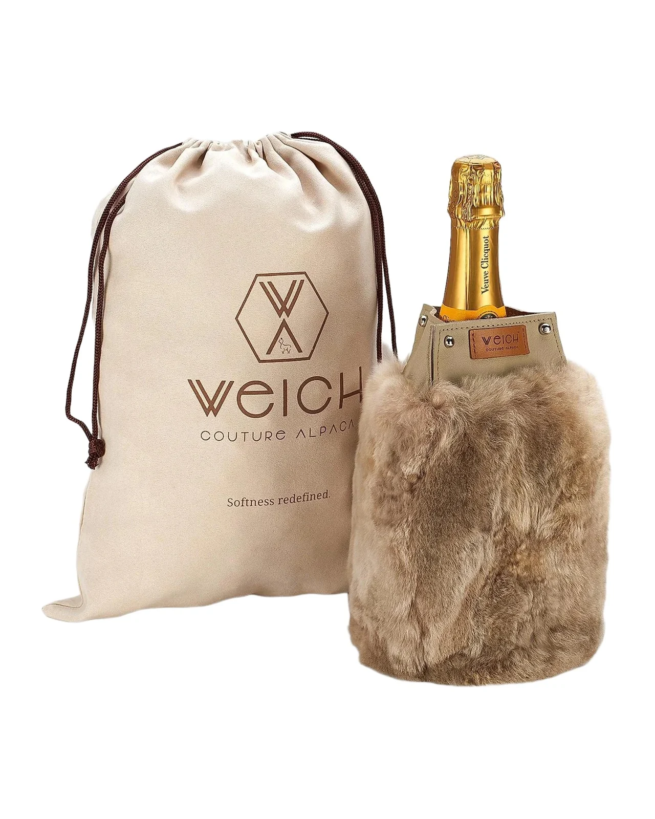 Weich Couture Alpaca Frio Leather & Alpaca Fur Bottle Cooler