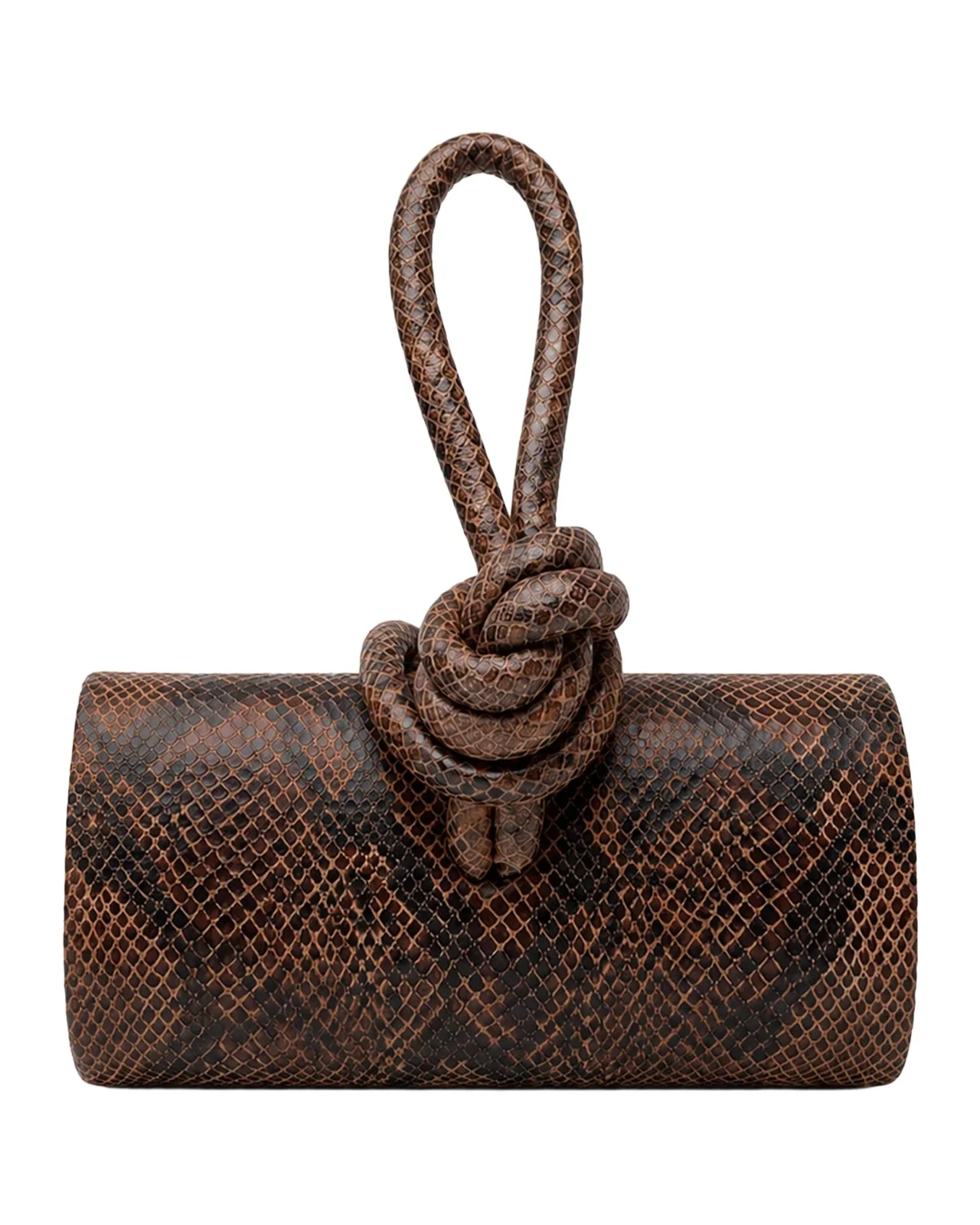 Ahikoza The Amina Snakeskin-Embossed Leather Top Handle Bag