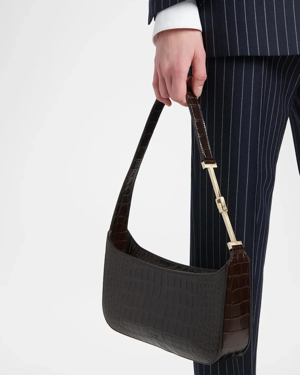 Tom Ford Arc Small Croc-Embossed Leather Shoulder Bag | Thumbnail 2