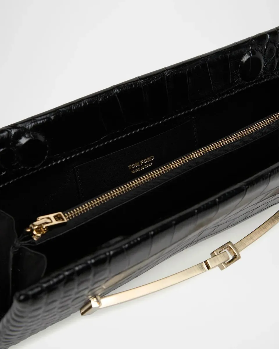 Tom Ford Arc Croc-Embossed Leather Clutch Bag | Thumbnail 4 Tom Ford Arc Croc-Embossed Leather Clutch Bag | Thumbnail 4