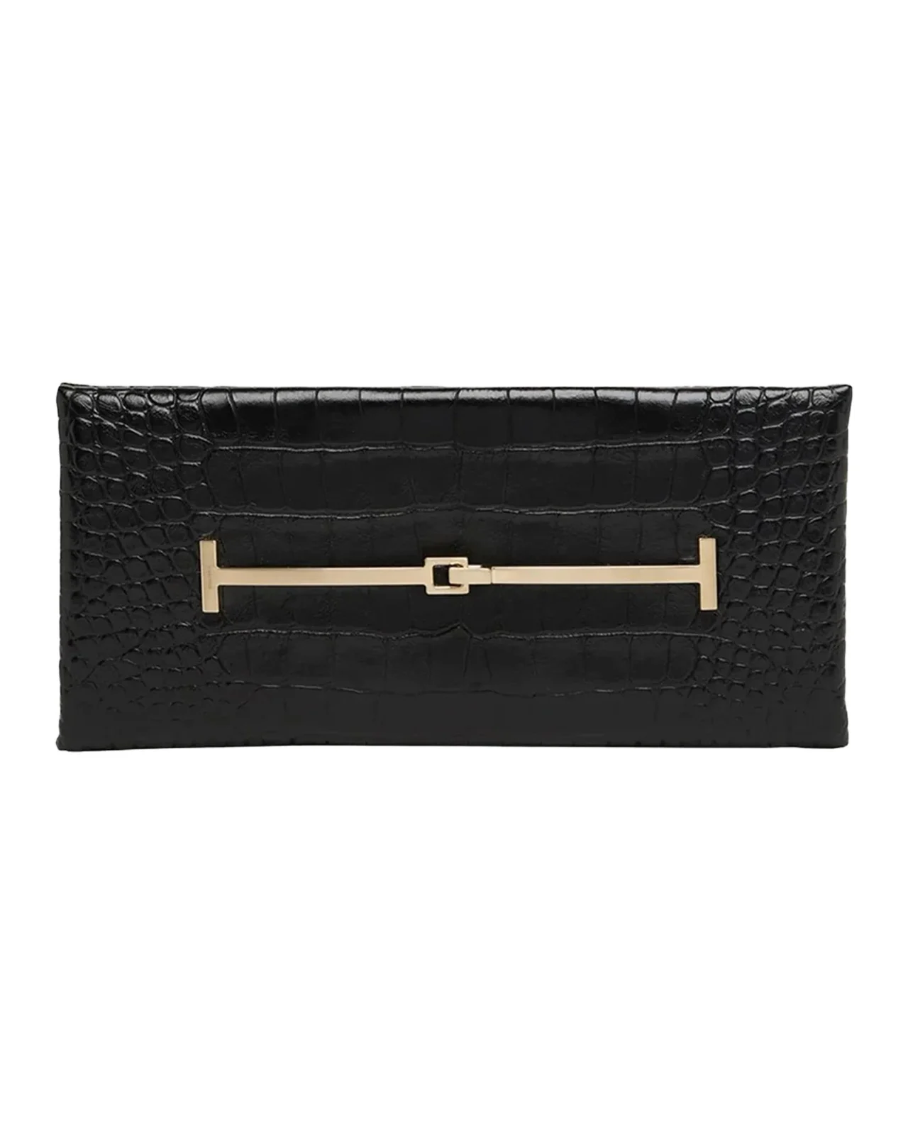 Tom Ford Arc Croc-Embossed Leather Clutch Bag