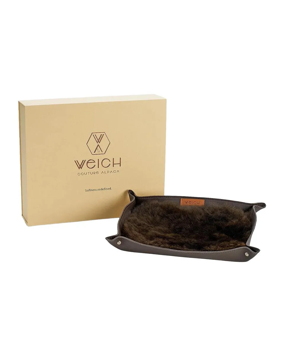 Weich Couture Alpaca Todo Leather & Alpaca Fur Rectangular Catchall Tray | Thumbnail 3 Weich Couture Alpaca Todo Leather & Alpaca Fur Rectangular Catchall Tray | Thumbnail 3
