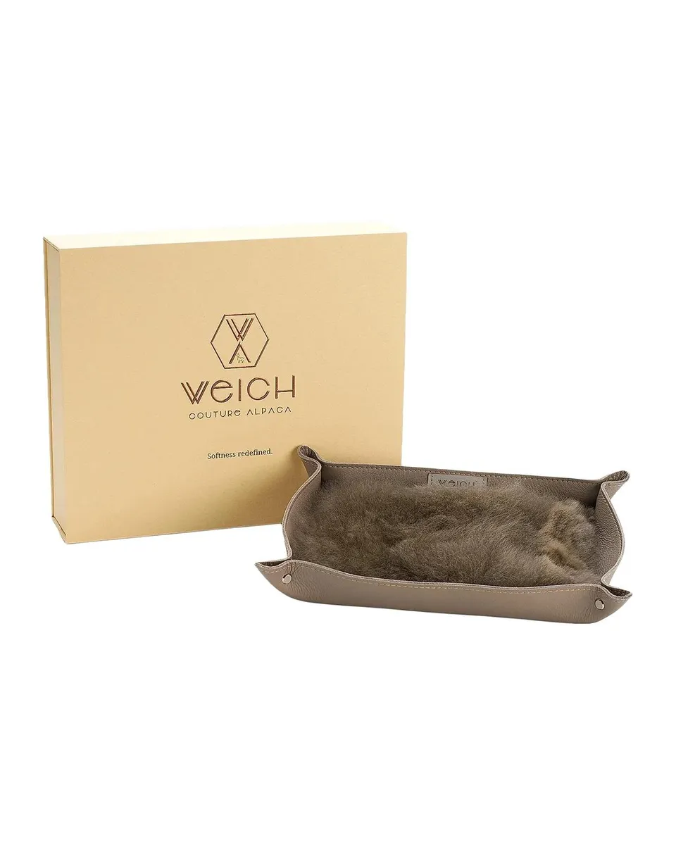 Weich Couture Alpaca Todo Leather & Alpaca Fur Rectangular Catchall Tray | Thumbnail 3 Weich Couture Alpaca Todo Leather & Alpaca Fur Rectangular Catchall Tray | Thumbnail 3