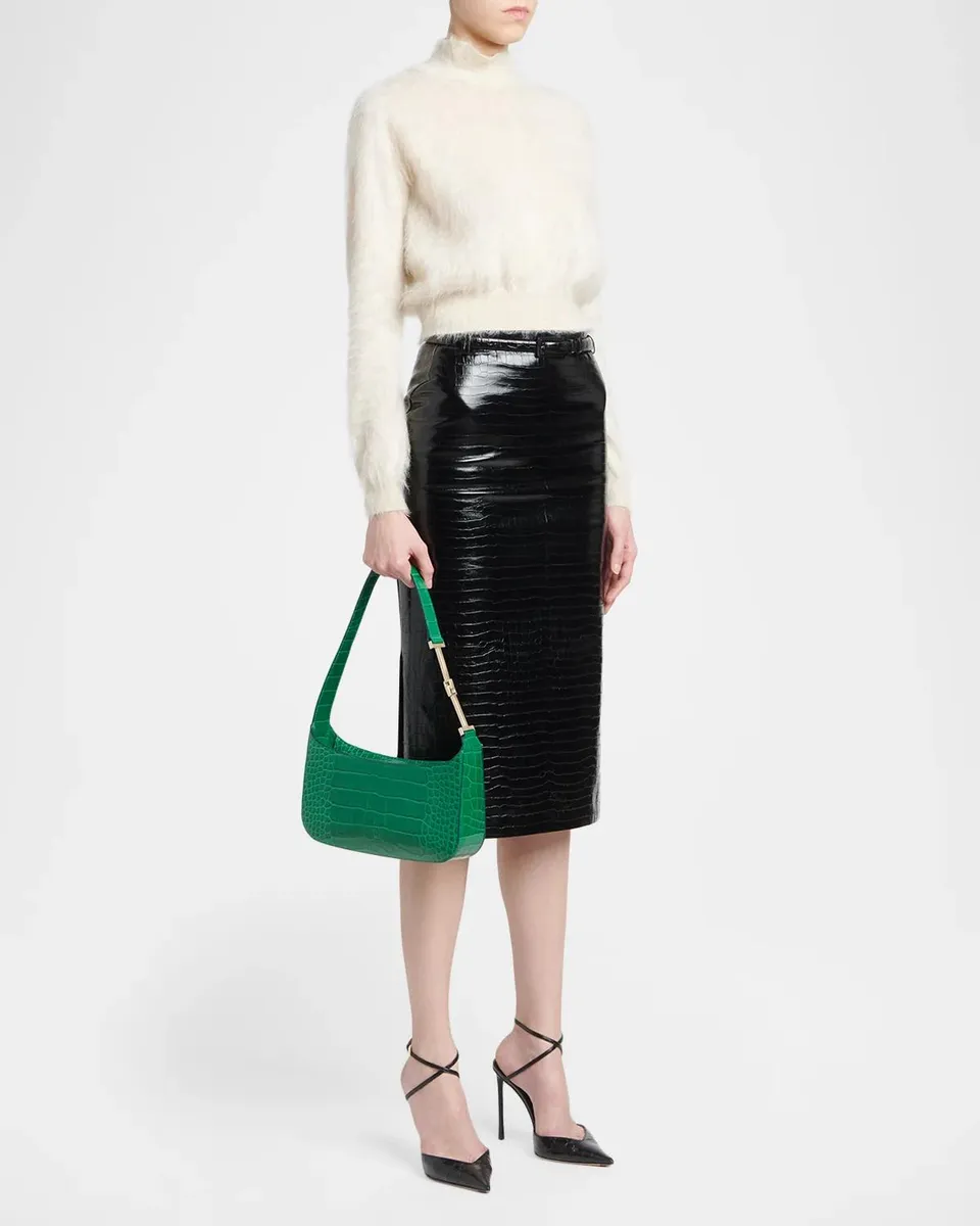 Tom Ford Arc Small Croc-Embossed Leather Shoulder Bag | Thumbnail 5