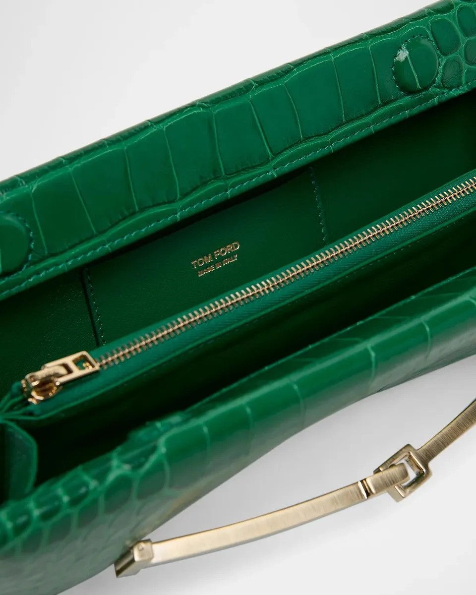 Tom Ford Arc Croc-Embossed Leather Clutch Bag | Thumbnail 4 Tom Ford Arc Croc-Embossed Leather Clutch Bag | Thumbnail 4