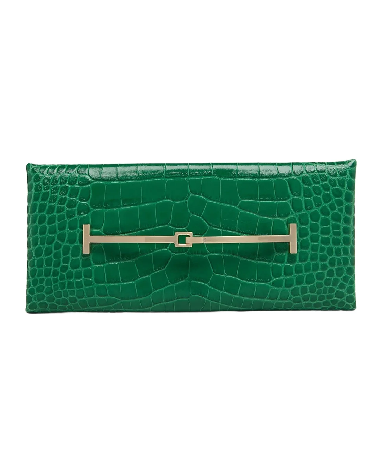 Tom Ford Arc Croc-Embossed Leather Clutch Bag