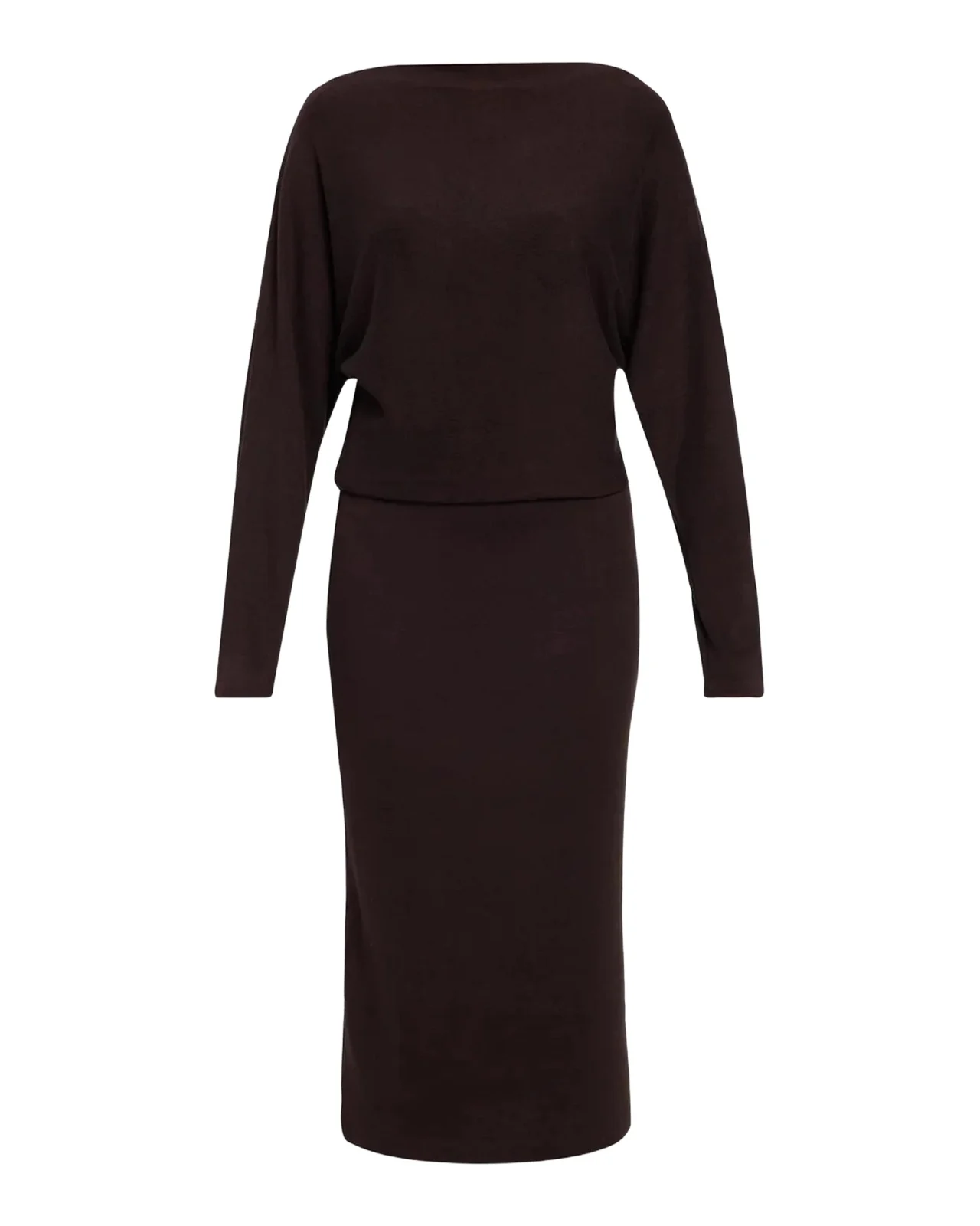 Knit Blouson Midi Dress