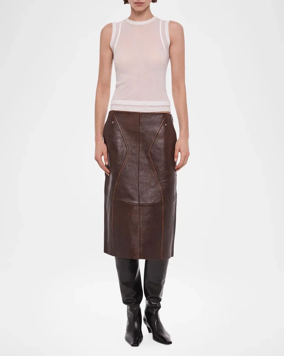 Helmut Lang Leather Saddle Skirt | Thumbnail 2 Helmut Lang Leather Saddle Skirt | Thumbnail 2