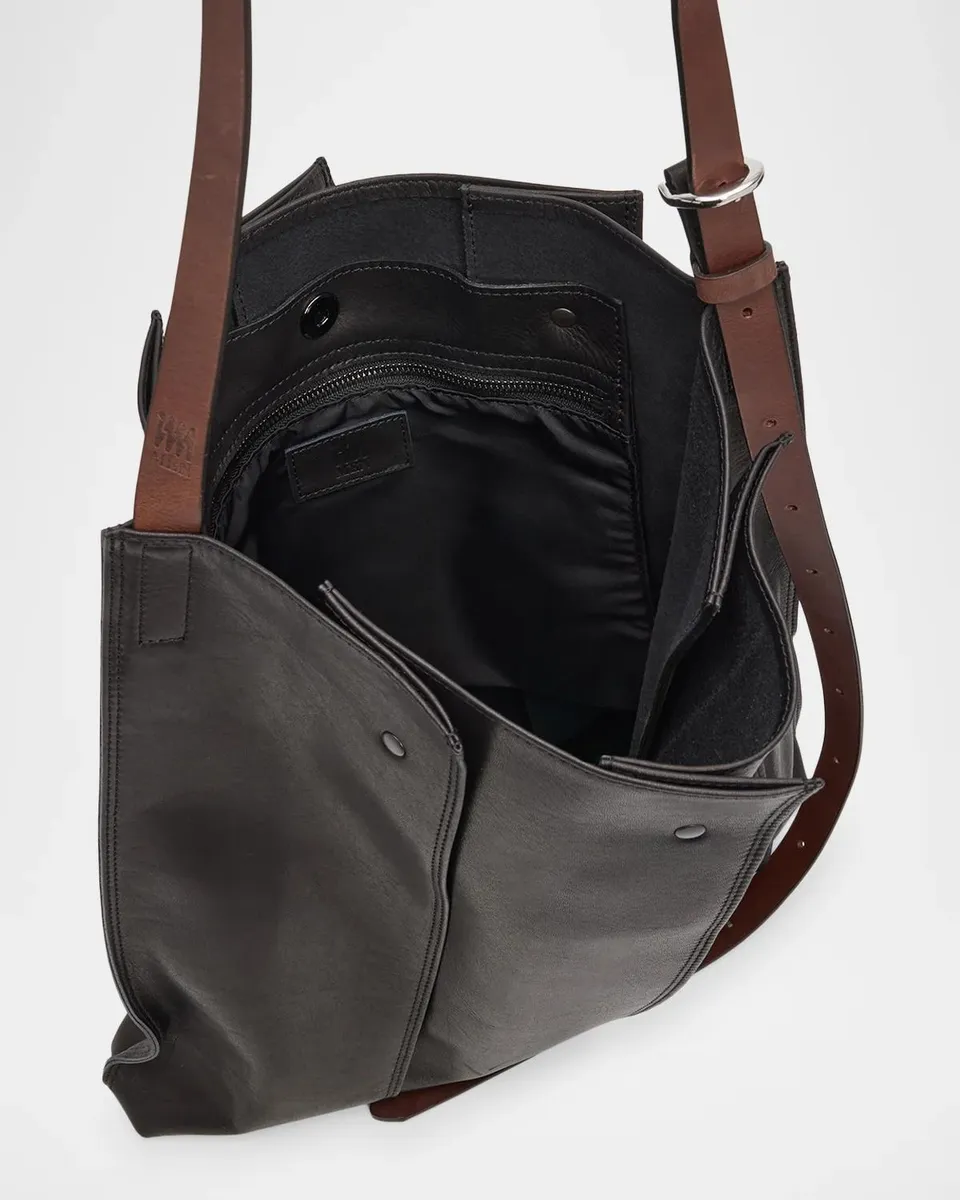 IM MEN Men's Leather Pleats Shoulder Bag | Thumbnail 4