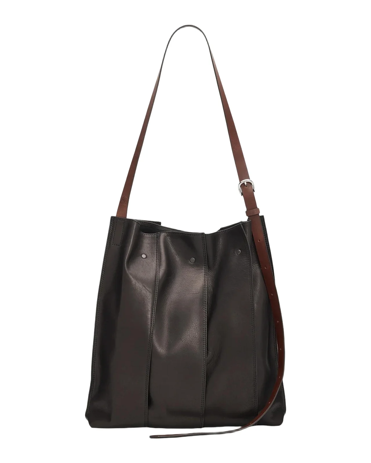 IM MEN Men's Leather Pleats Shoulder Bag