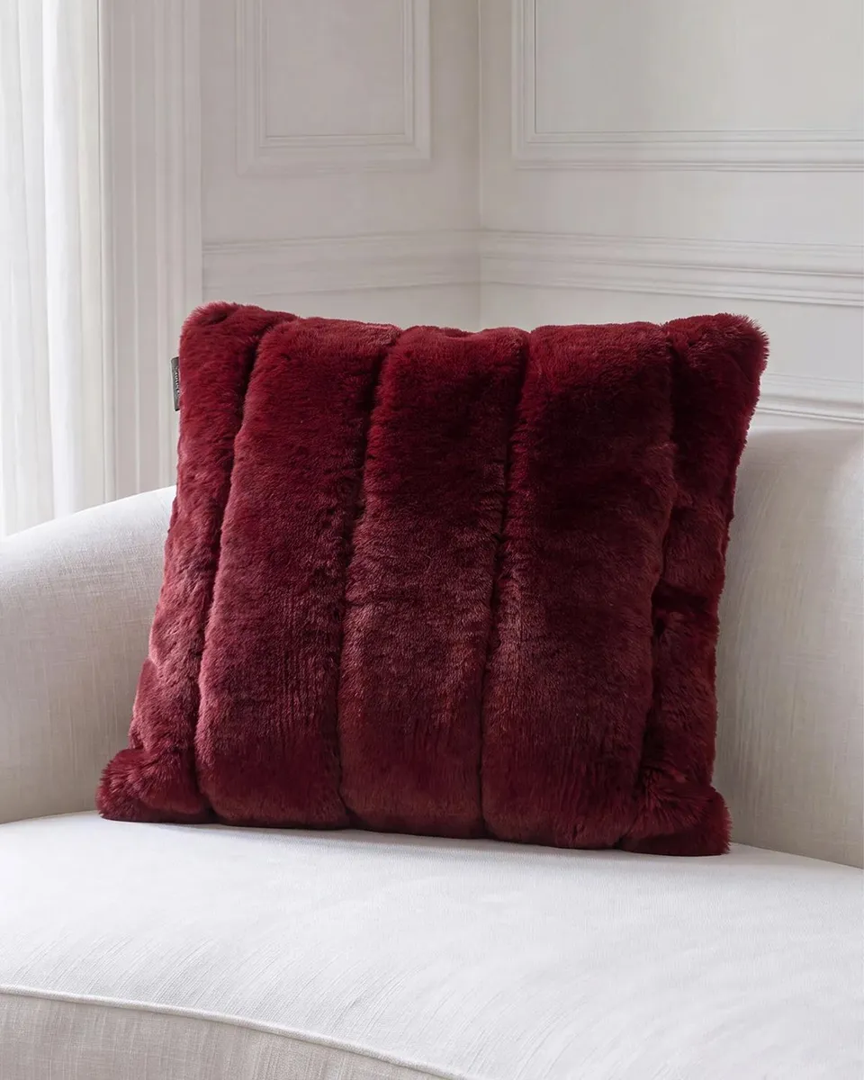 Lyla Grant Faux Rex Rabbit Pillow, 20" Square | Thumbnail 3