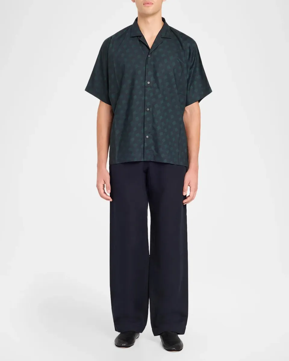 Issey Miyake Men's Relaxed Straight-Leg Pleated Trousers | Thumbnail 2