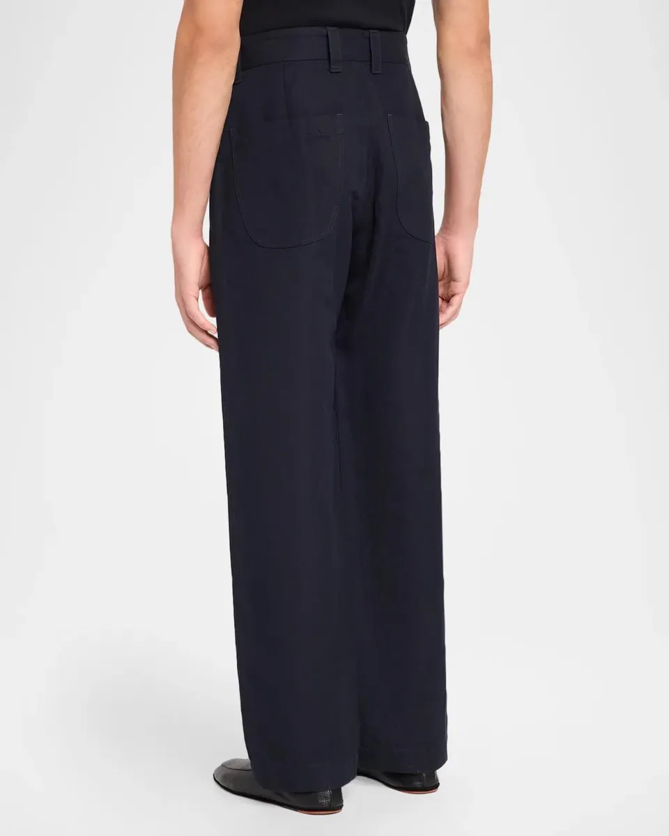 Issey Miyake Men's Relaxed Straight-Leg Pleated Trousers | Thumbnail 3