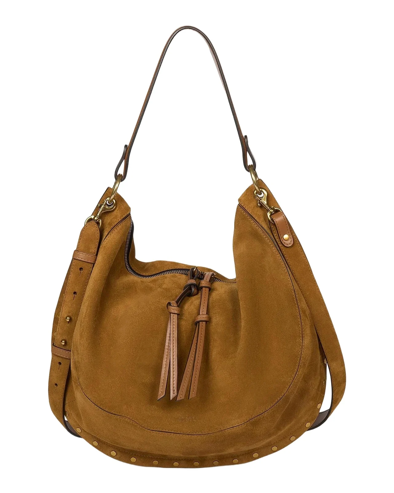 Isabel Marant Oskan Studded Suede Hobo Bag