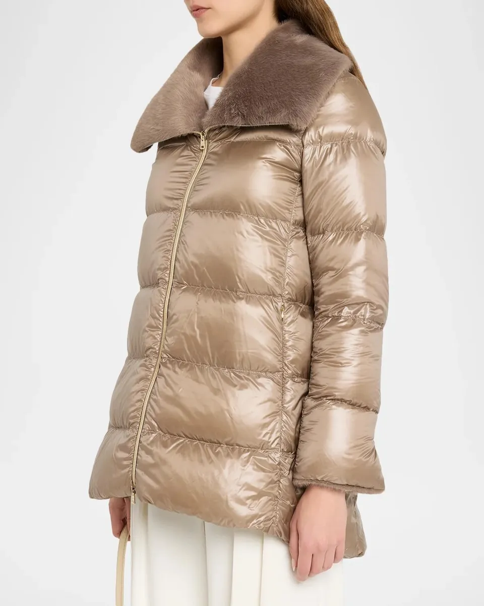 HERNO Ultralight Nylon Down Jacket with Alternative Fur | Thumbnail 4 HERNO Ultralight Nylon Down Jacket with Alternative Fur | Thumbnail 4
