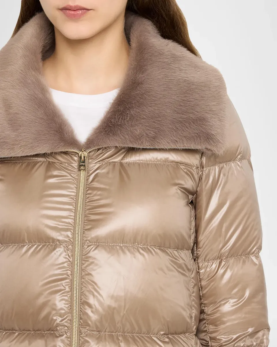 HERNO Ultralight Nylon Down Jacket with Alternative Fur | Thumbnail 5 HERNO Ultralight Nylon Down Jacket with Alternative Fur | Thumbnail 5