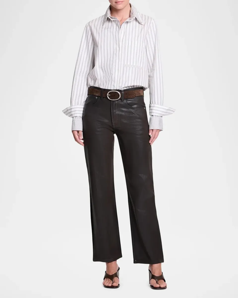 TWP Kent Coated Denim Straight-Leg Jeans | Thumbnail 2 TWP Kent Coated Denim Straight-Leg Jeans | Thumbnail 2