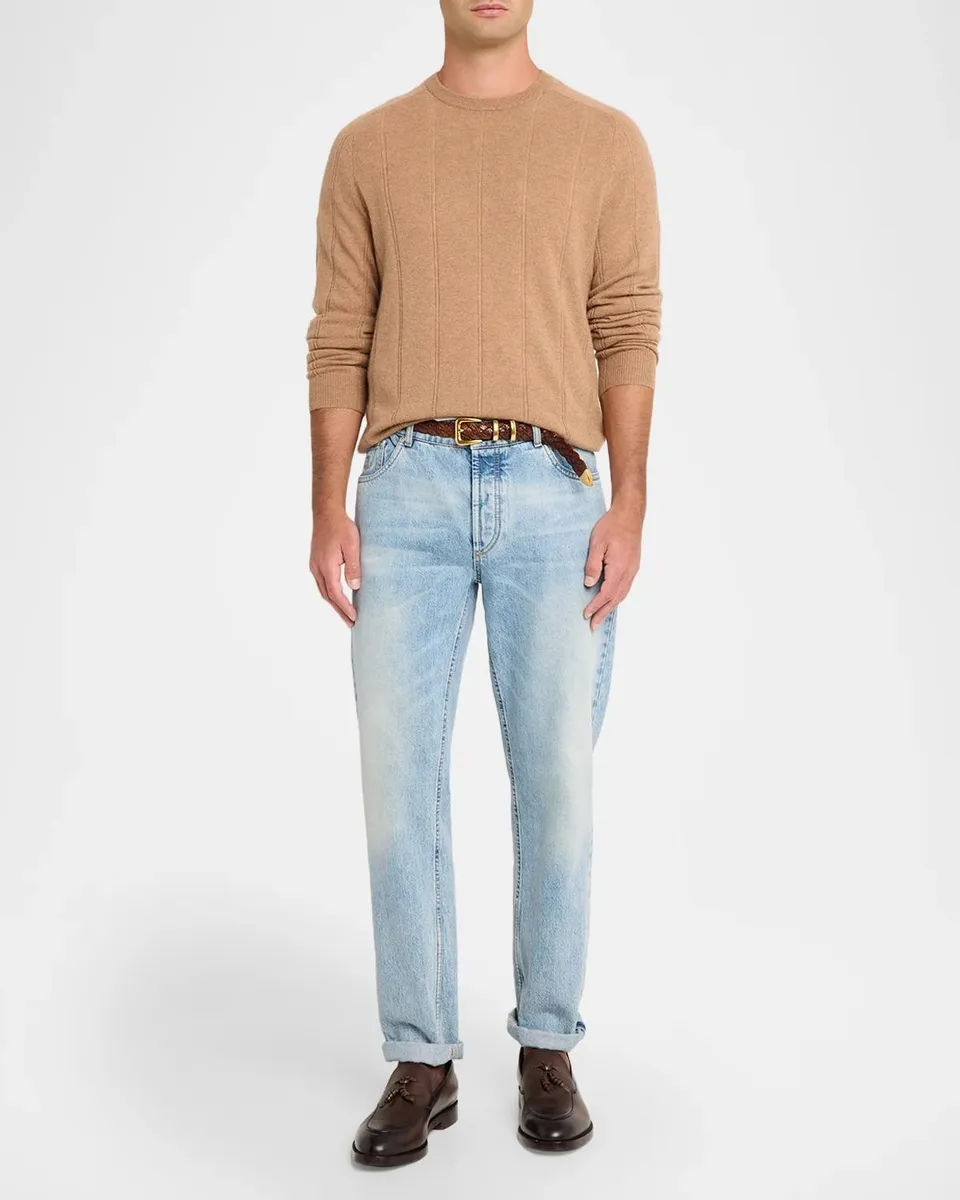 Neiman Marcus Men's Ribbed Cashmere Sweater | Thumbnail 2 Neiman Marcus Men's Ribbed Cashmere Sweater | Thumbnail 2