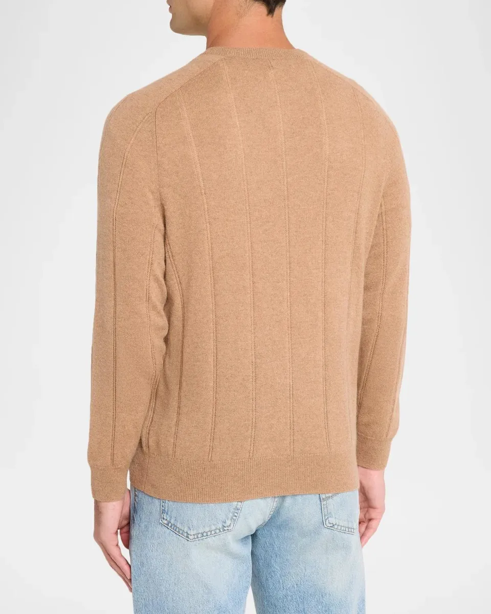 Neiman Marcus Men's Ribbed Cashmere Sweater | Thumbnail 3 Neiman Marcus Men's Ribbed Cashmere Sweater | Thumbnail 3