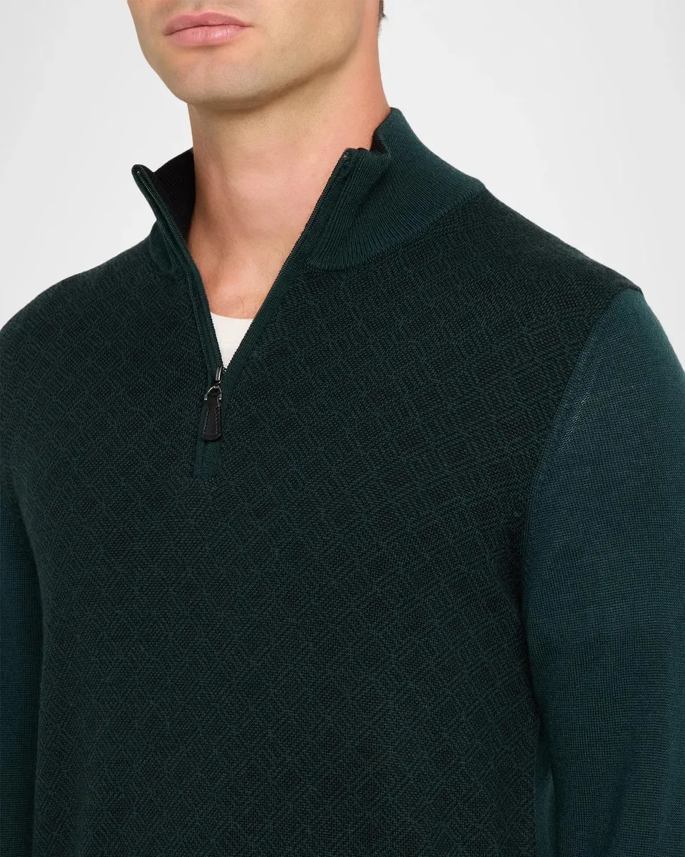 Neiman Marcus Men's Textured Wool Sweater | Thumbnail 5 Neiman Marcus Men's Textured Wool Sweater | Thumbnail 5