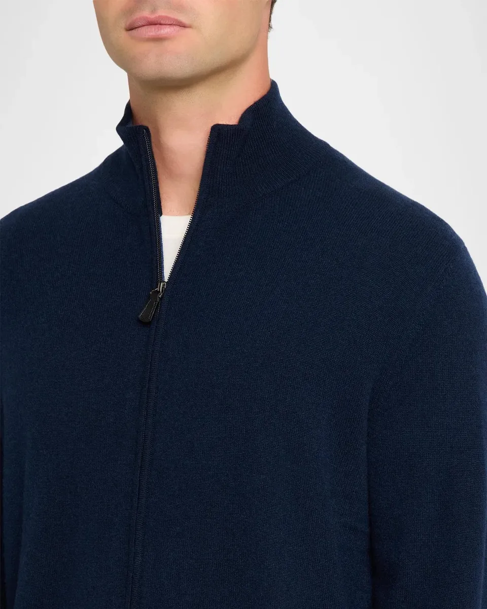 Neiman Marcus Men's Cashmere Zip-Up Sweatshirt | Thumbnail 5 Neiman Marcus Men's Cashmere Zip-Up Sweatshirt | Thumbnail 5