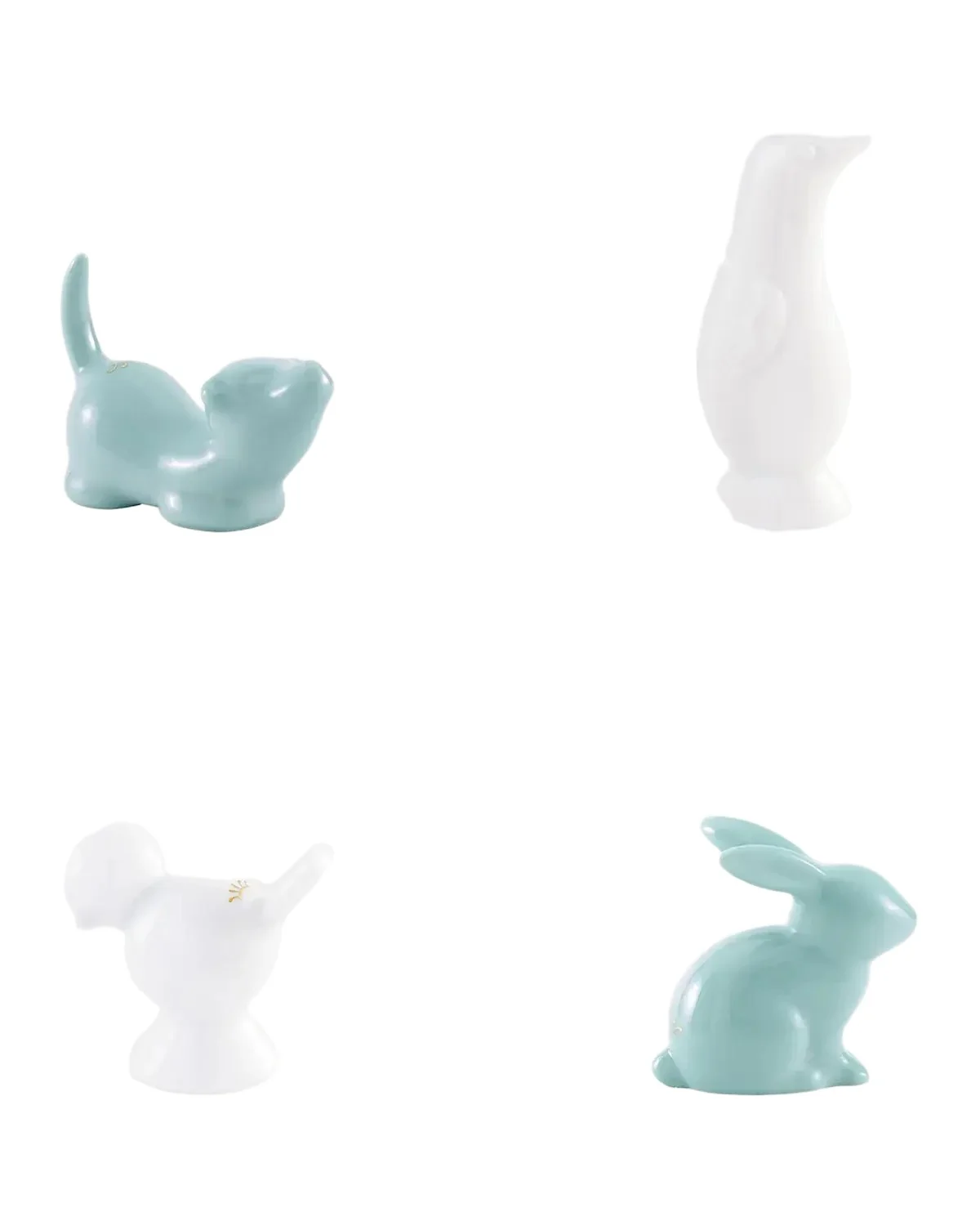 4-Piece Porcelain Animal Figurine Set