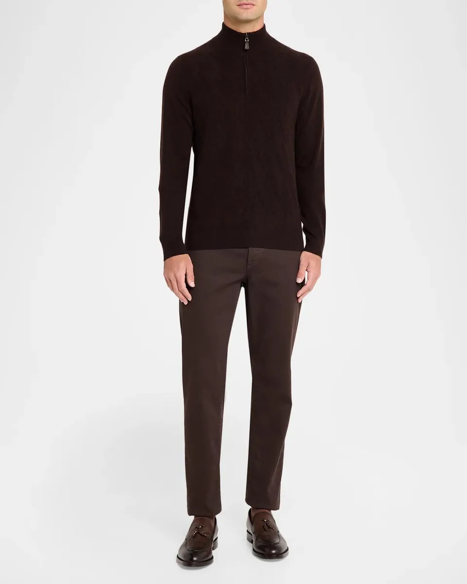 Neiman Marcus Men's Cross-Stitch Cashmere Sweater | Thumbnail 2 Neiman Marcus Men's Cross-Stitch Cashmere Sweater | Thumbnail 2
