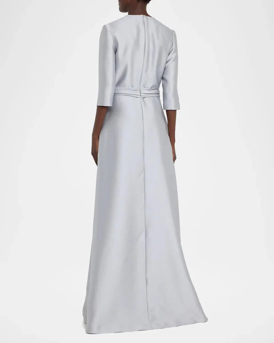 Reem Acra Bead-Embellished Mikado Keyhole Kaftan | Thumbnail 3