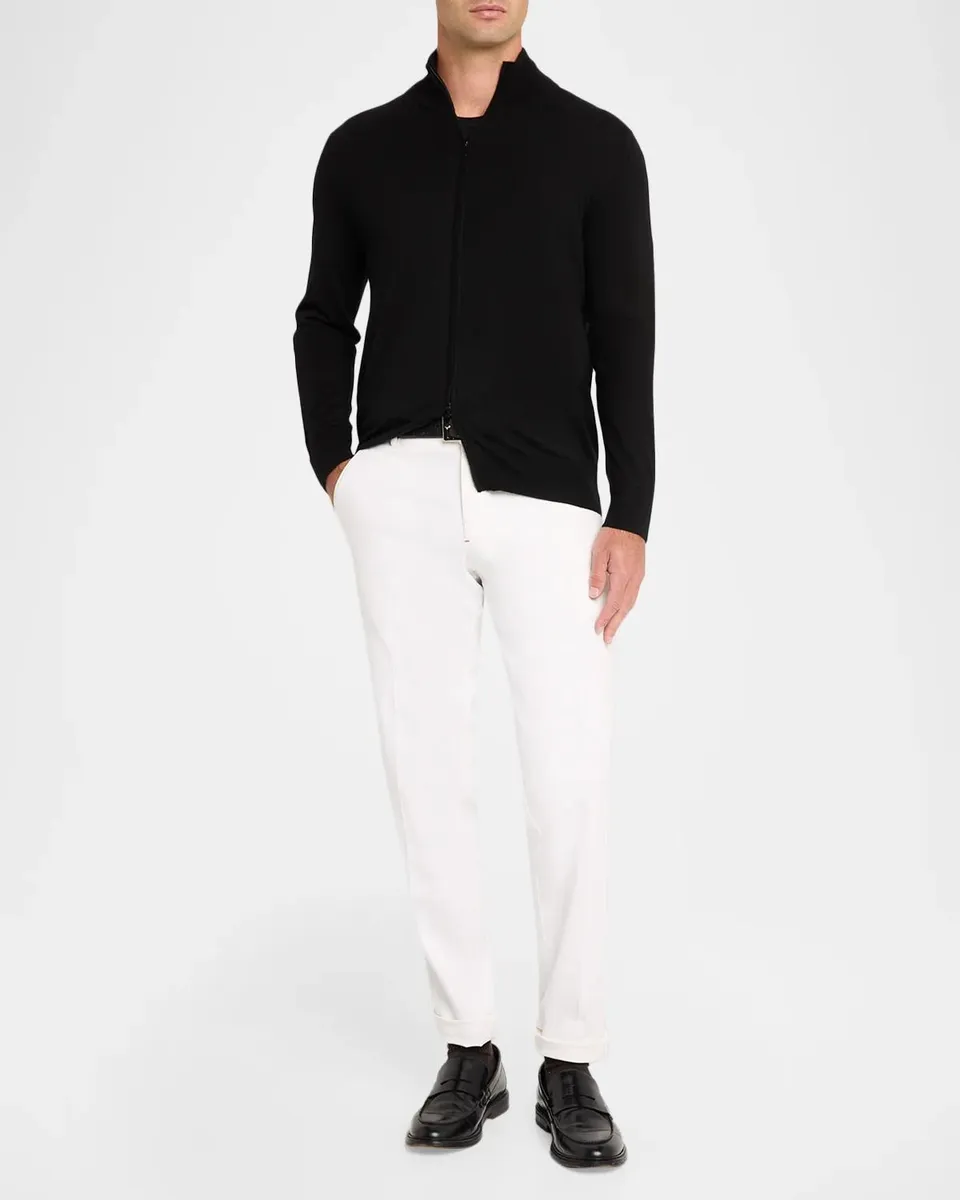 Neiman Marcus Men's Cashmere Zip-Up Sweatshirt | Thumbnail 2