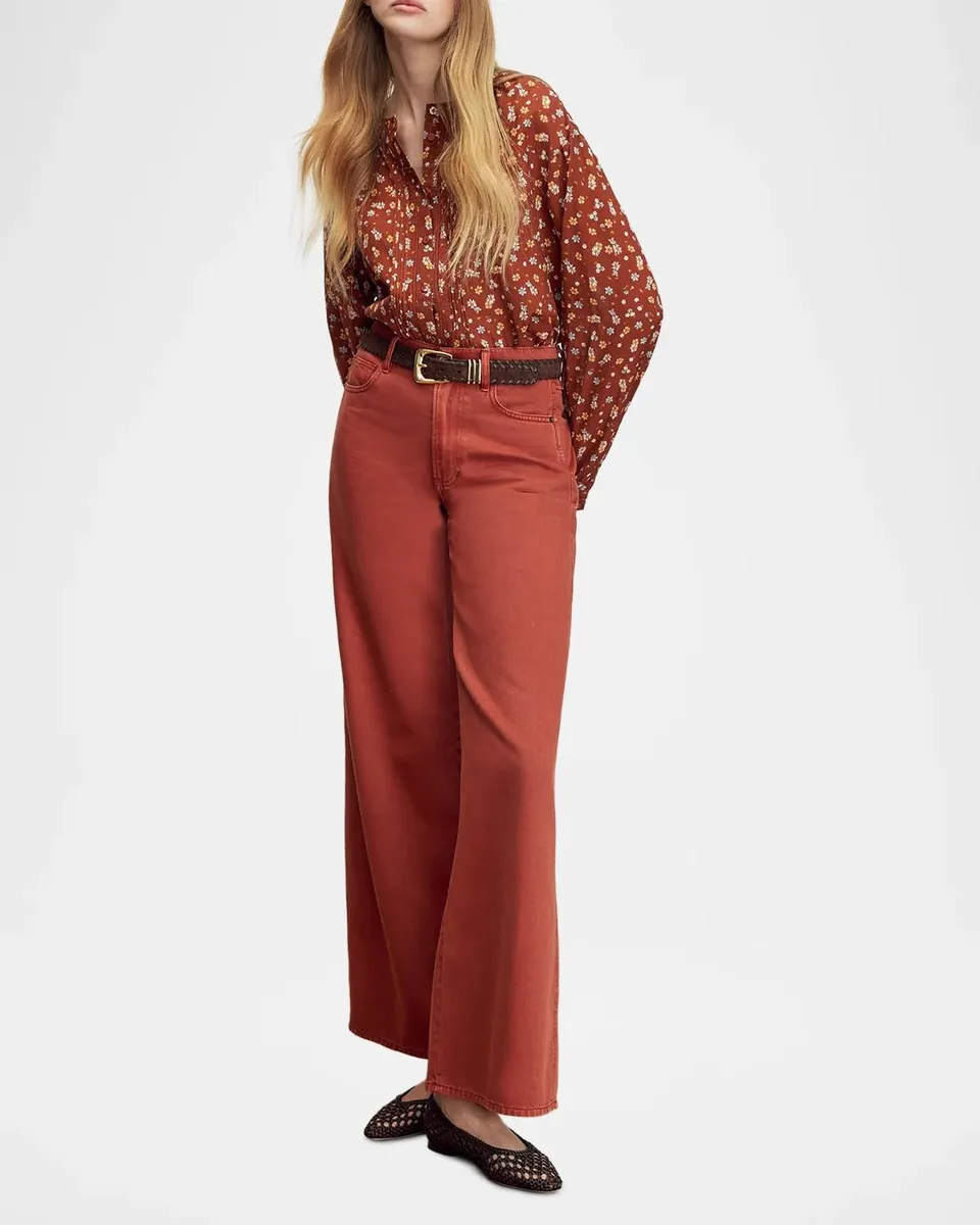 Veronica Beard Lollie Floral Button-Front Blouse | Thumbnail 2