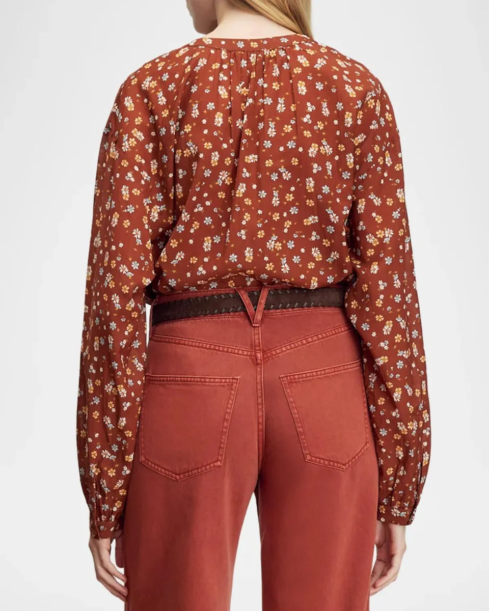 Veronica Beard Lollie Floral Button-Front Blouse | Thumbnail 3