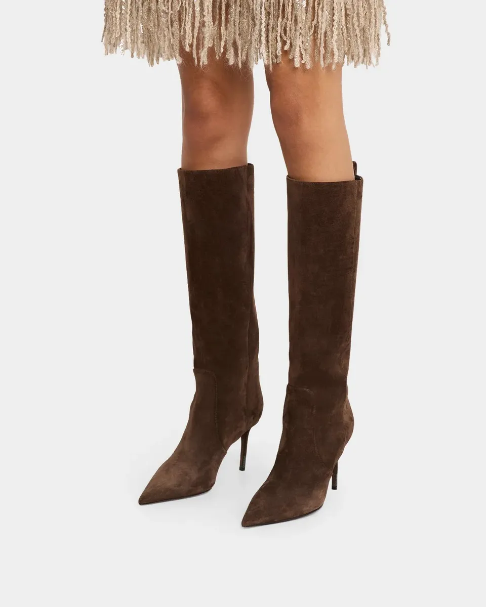 Brunello Cucinelli 80MM Suede Knee High Boots | Thumbnail 2 Brunello Cucinelli 80MM Suede Knee High Boots | Thumbnail 2