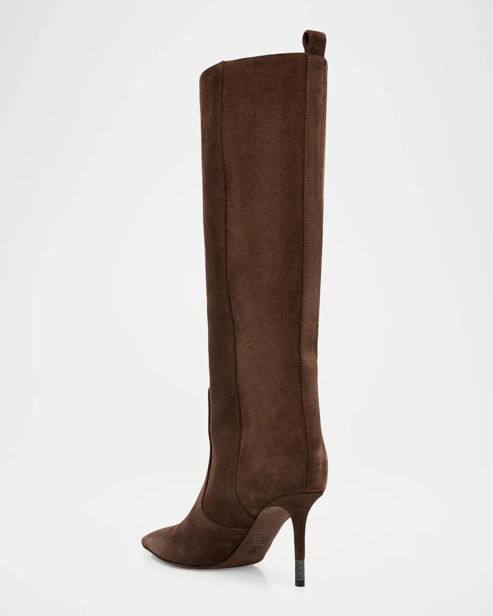 Brunello Cucinelli 80MM Suede Knee High Boots | Thumbnail 4 Brunello Cucinelli 80MM Suede Knee High Boots | Thumbnail 4